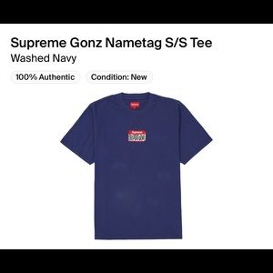 Supreme Gonz Nametag S/S Top Washed Navy